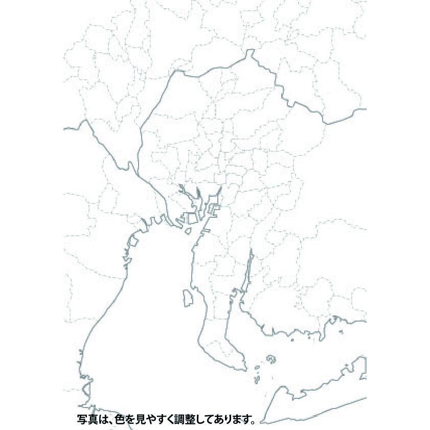 【大判出力】中部白地図 A0判 営業戦略 大判出力ポスター 壁貼り 会議室 オフィス インテリアの画像
