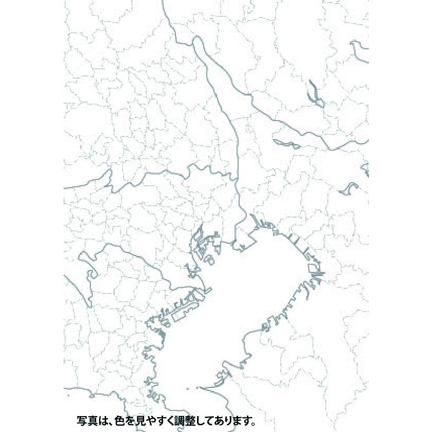 【大判出力】関東白地図 B0判 営業戦略 大判出力ポスター 壁貼り 会議室 オフィス インテリアの画像