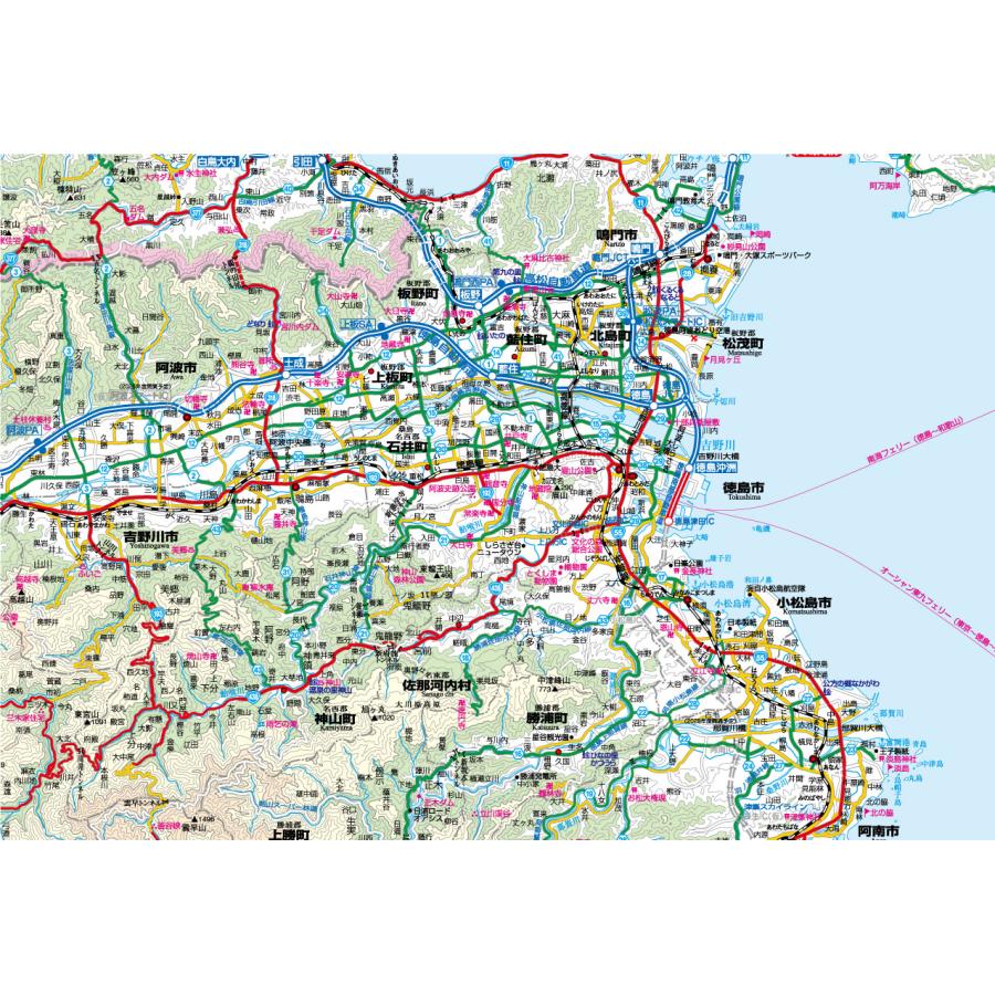 徳島県全図　A０判 営業戦略 会議室 オフィス インテリア 大判出力ポスター 壁貼り |  | 01