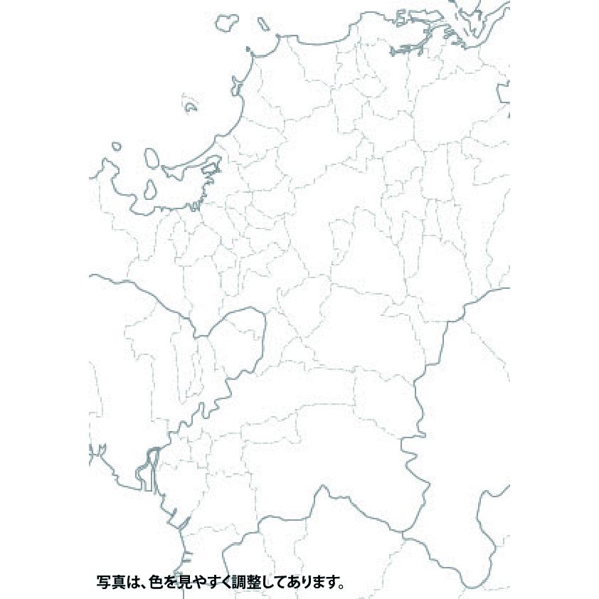 【大判出力】九州白地図 B0判 営業戦略 大判出力ポスター 壁貼り 会議室 オフィス インテリアの画像