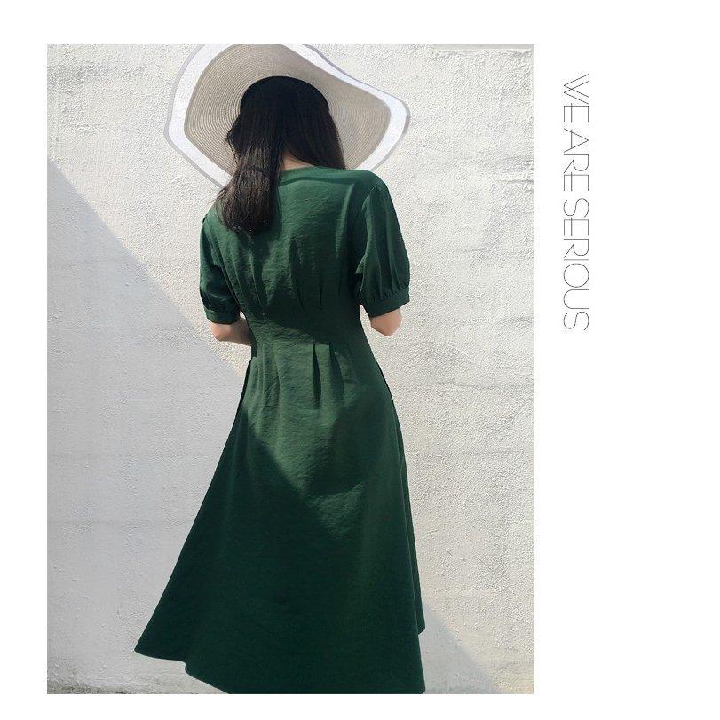 ディズニープリンセスのベビーグッズも大集合 ワンピース コットン Ro 0021 ベーシック お出かけ 夏 こなれ感 マーメイド Iライン 無地 半袖 Vネック ミモレ丈 ワンピース サイズ L Www Dokan Uk