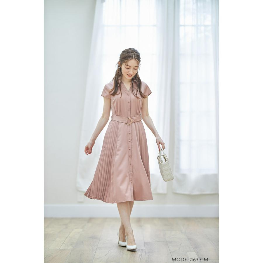 tocco closet 表情豊かに揺れるベルト付きサイドプリーツシャツ