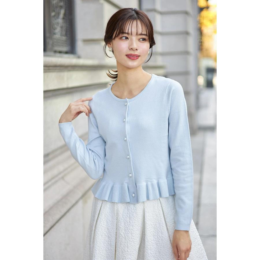 tocco closet（トッコ クローゼット） パールボタン裾フリルニット