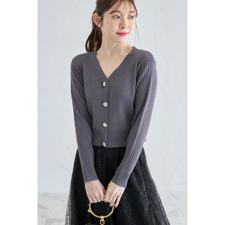 tocco closet（トッコ クローゼット） フラワービジュー付きショート丈