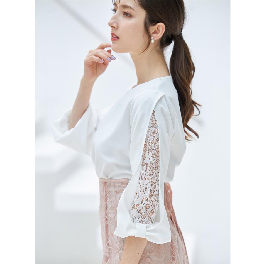 tocco closet（トッコ クローゼット） リボンモチーフ付き七分袖レース