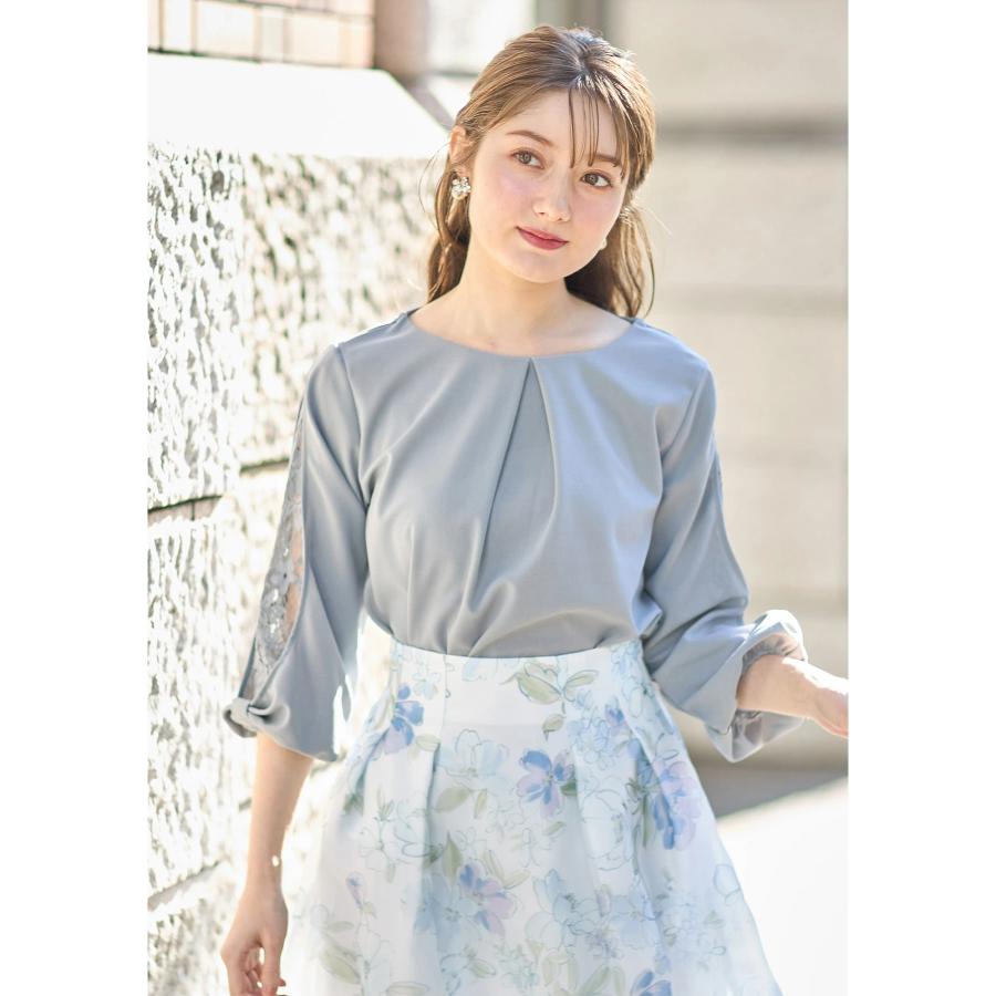 tocco closet（トッコ クローゼット） リボンモチーフ付き七分袖レース