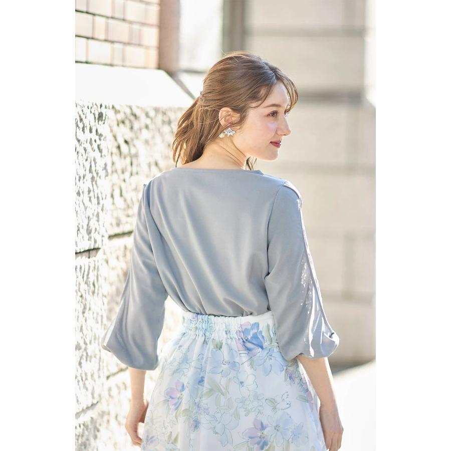 tocco closet（トッコ クローゼット） リボンモチーフ付き七分袖レース