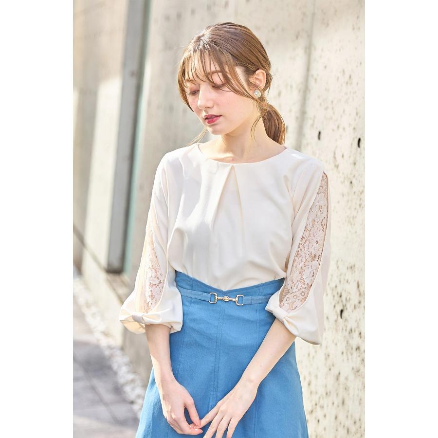 tocco closet（トッコ クローゼット） リボンモチーフ付き七分袖レース