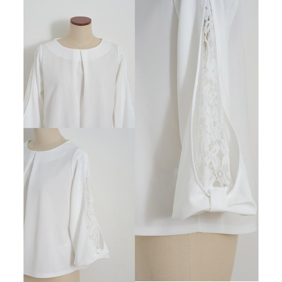tocco closet（トッコ クローゼット） リボンモチーフ付き七分袖レース