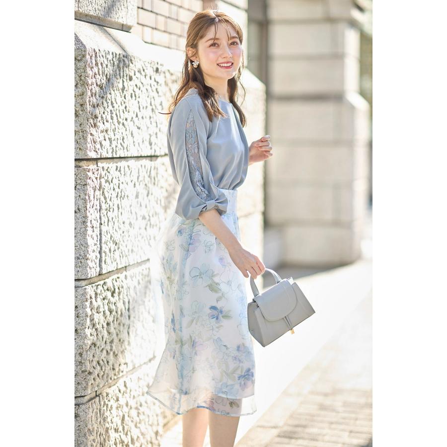 tocco closet（トッコ クローゼット） リボンモチーフ付き七分袖レース