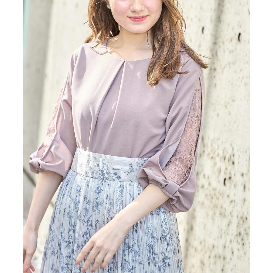 tocco closet（トッコ クローゼット） リボンモチーフ付き七分袖レース