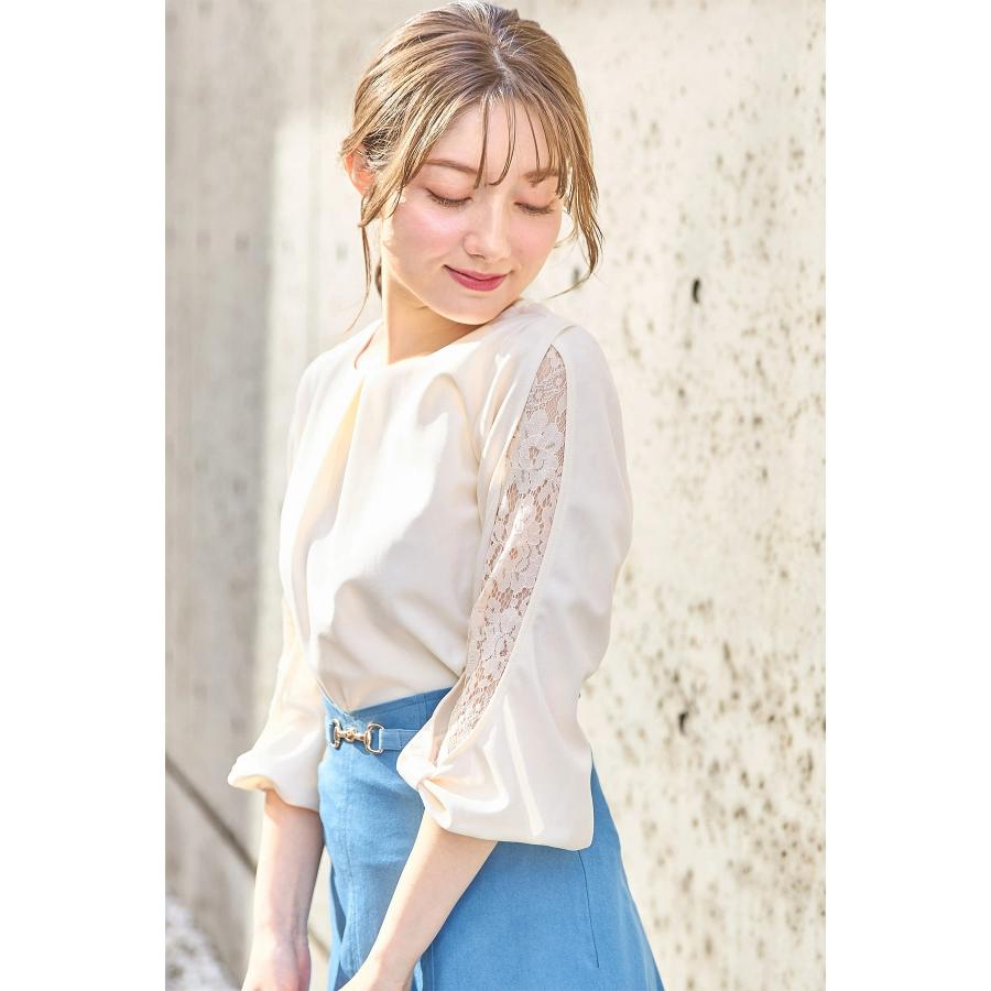 tocco closet（トッコ クローゼット） リボンモチーフ付き七分袖レース