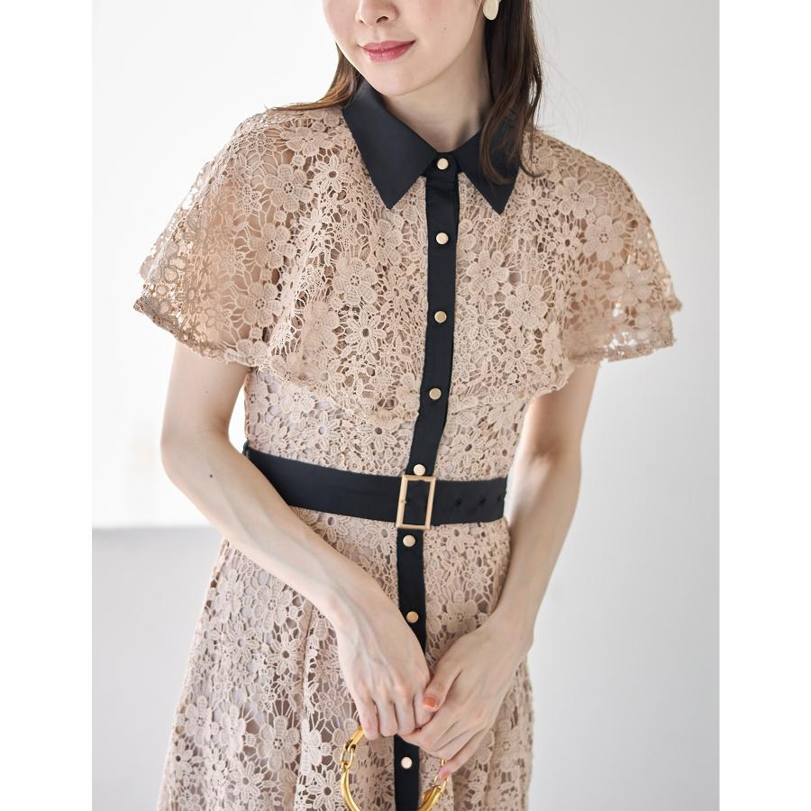 tocco closet（トッコ クローゼット） ベルト付き配色ケープライク