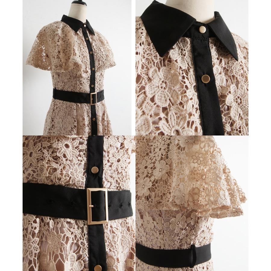 tocco closet（トッコ クローゼット） ベルト付き配色ケープライク