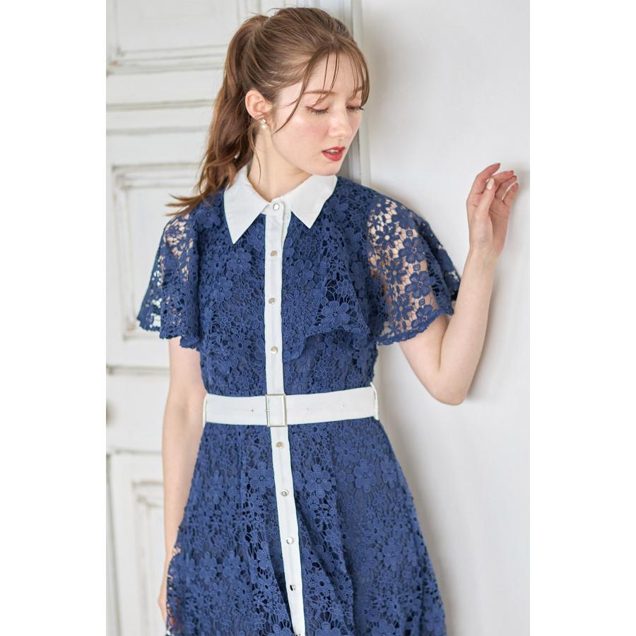 tocco closet（トッコ クローゼット） ベルト付き配色ケープライク