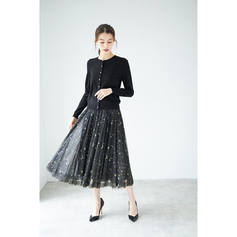 tocco closet エトワールラメプリントチュールフレアスカート tocco closet エトワールラメプリントチュールフレアスカート