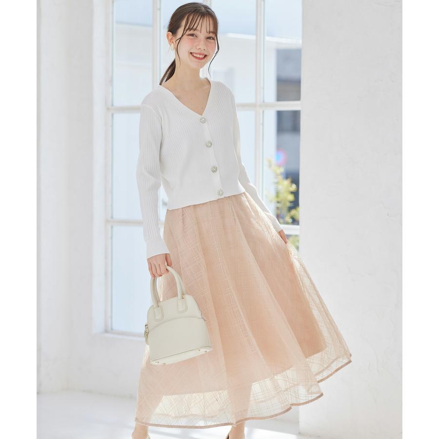 tocco closet ラインスパンコールチュールフレアスカート