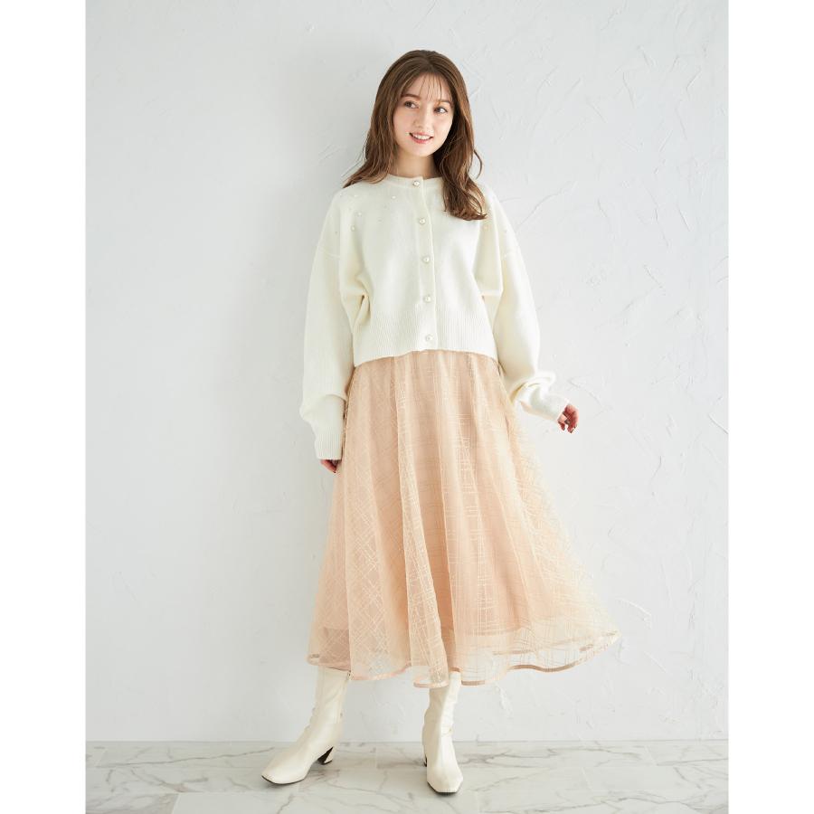 ラインスパンコールチュールフレアスカート【coryne コリネ】3月16日  