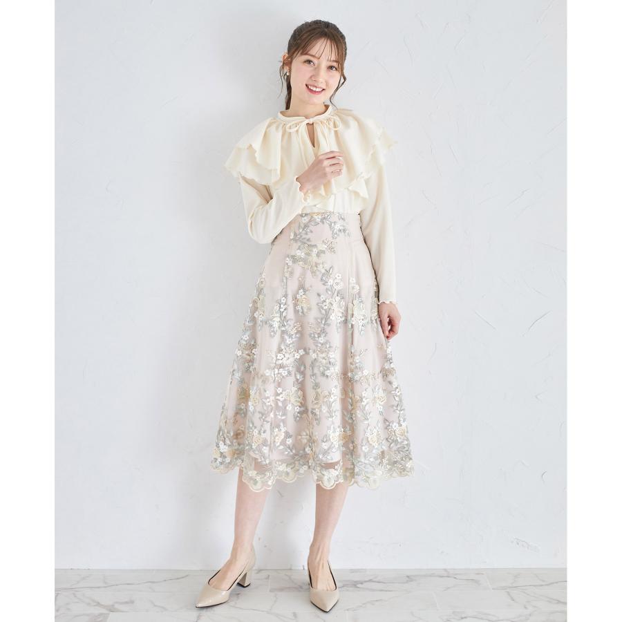 tocco closet（トッコ クローゼット） バックレースアップフラワー刺繍