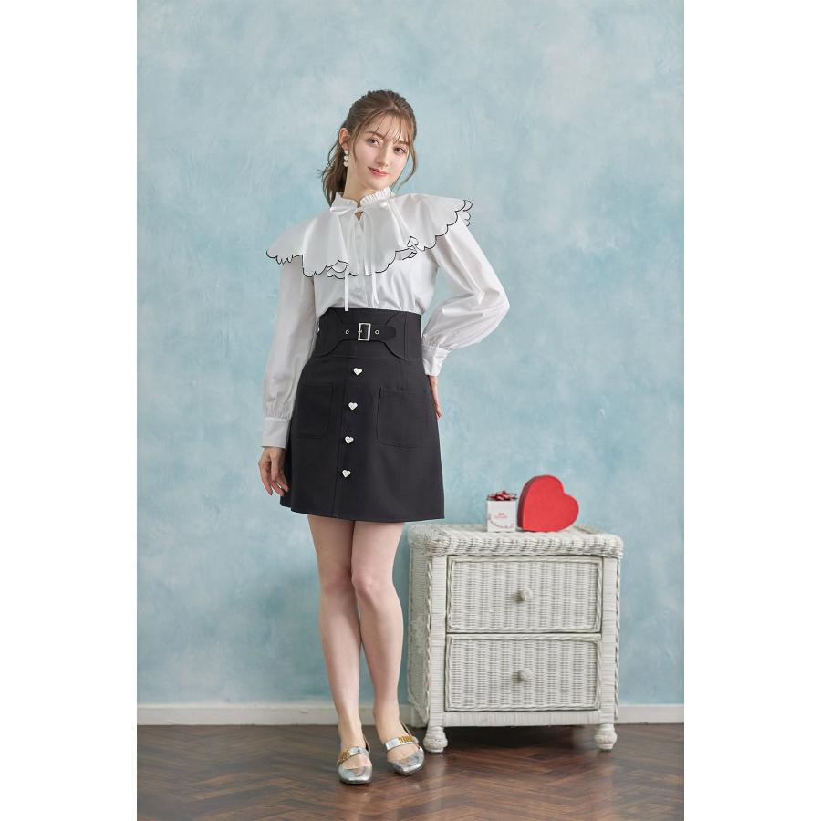 ベルト付きハート飾り釦ハイウエストミニスカート《Valentine Sweet Coordinate》【shaleas シャレアス】｜tocco-closet｜10