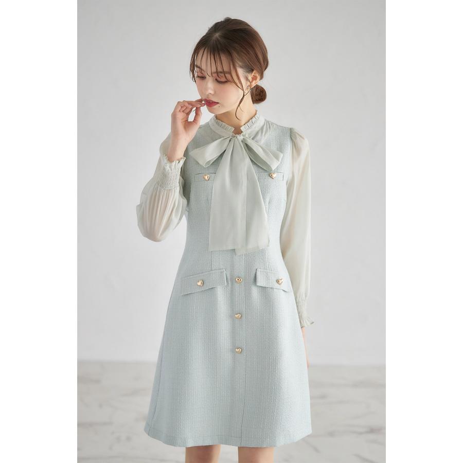 tocco closet（トッコ クローゼット） ボウタイリボン付きハート釦 