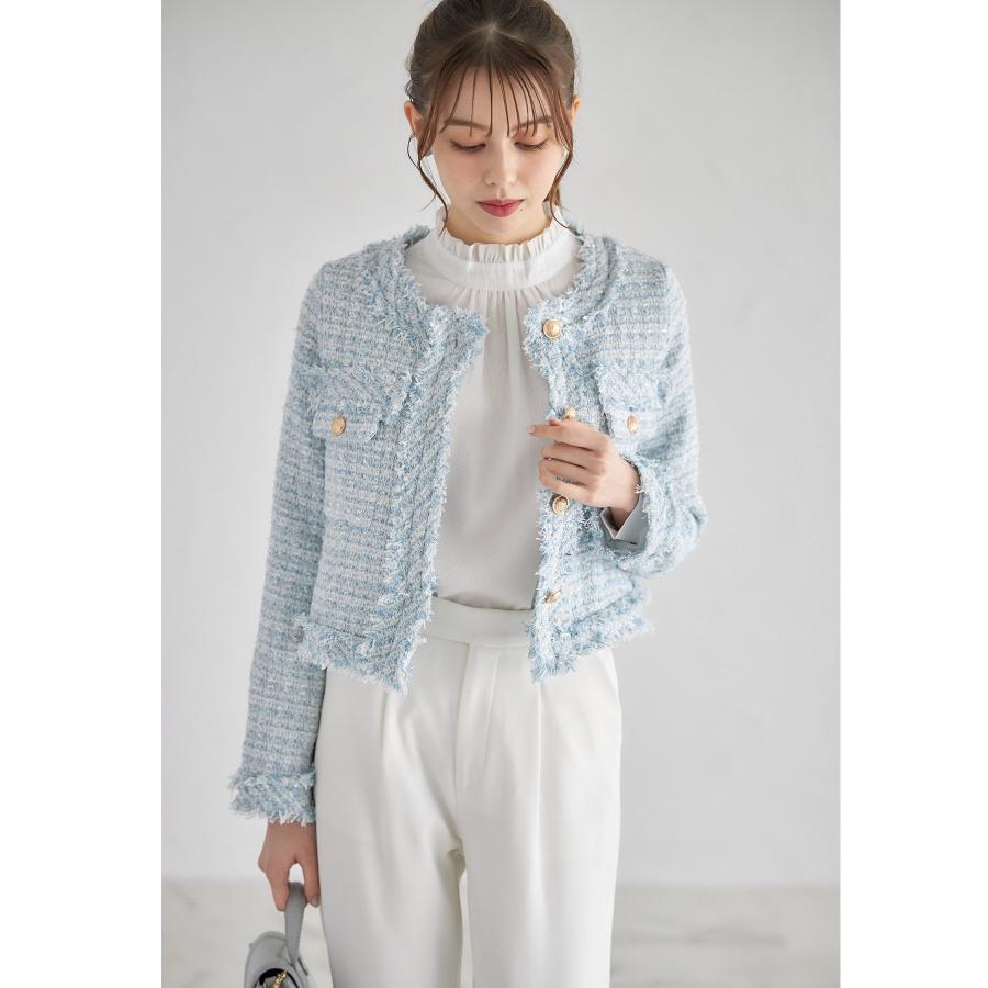 tocco closet（トッコ クローゼット） ゴールド釦フリンジミックス