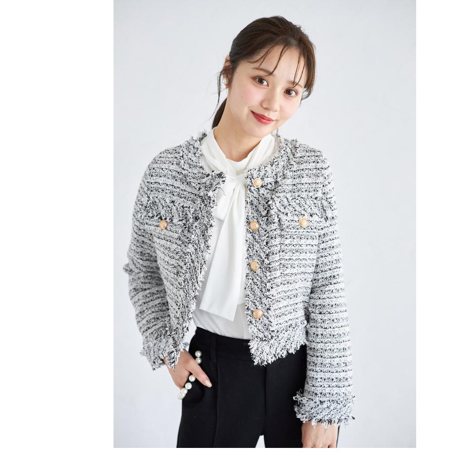 極美品✨ シェリエ Richツイードフリンジトップス&キュロット