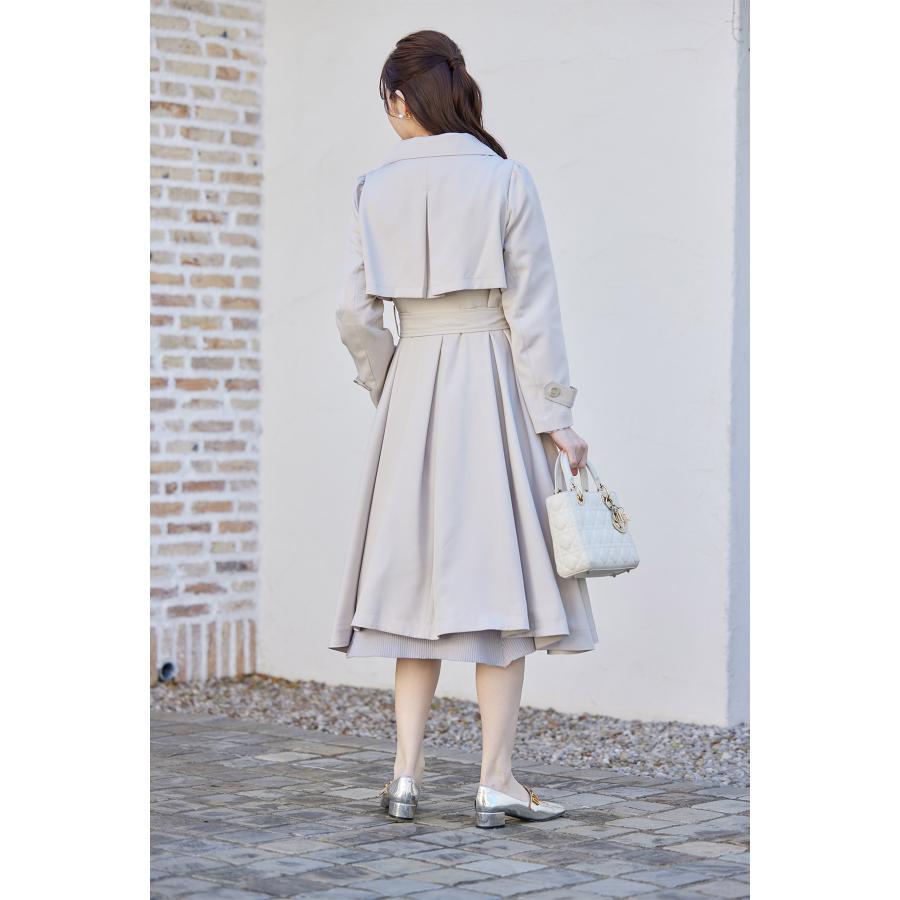 ウエストりぼん付きヨーク切り替えフレアトレンチコート【folive  