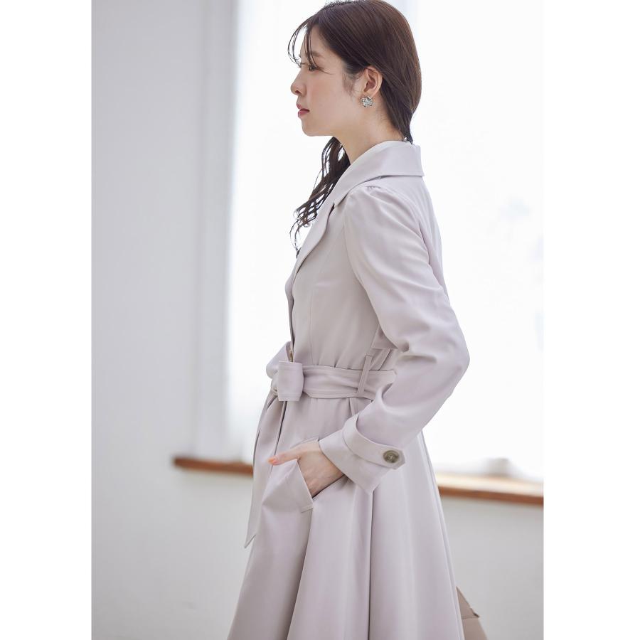 tocco closet ウエストりぼん付きヨーク切り替えフレアトレンチコート 