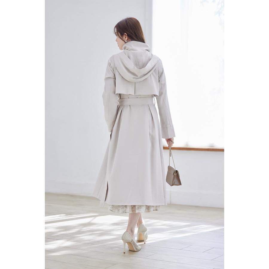 tocco closet ベルト付きスタンドカラーヨーク切り替えトレンチコート 