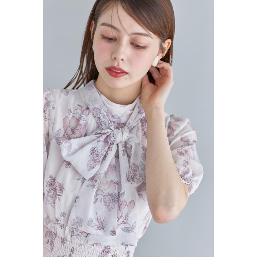 tocco closet 2WAYボウタイリボン付きストロベリー×フラワー