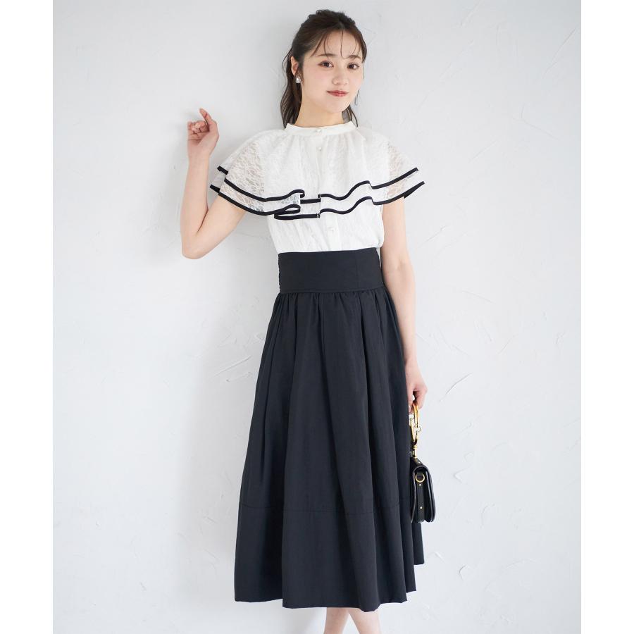 tocco closet（トッコ クローゼット） パール釦バイカラーフリルケープ