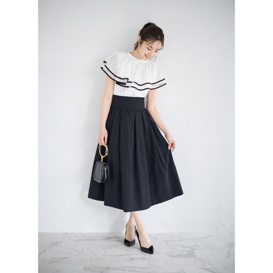 tocco closet（トッコ クローゼット） パール釦バイカラーフリルケープ