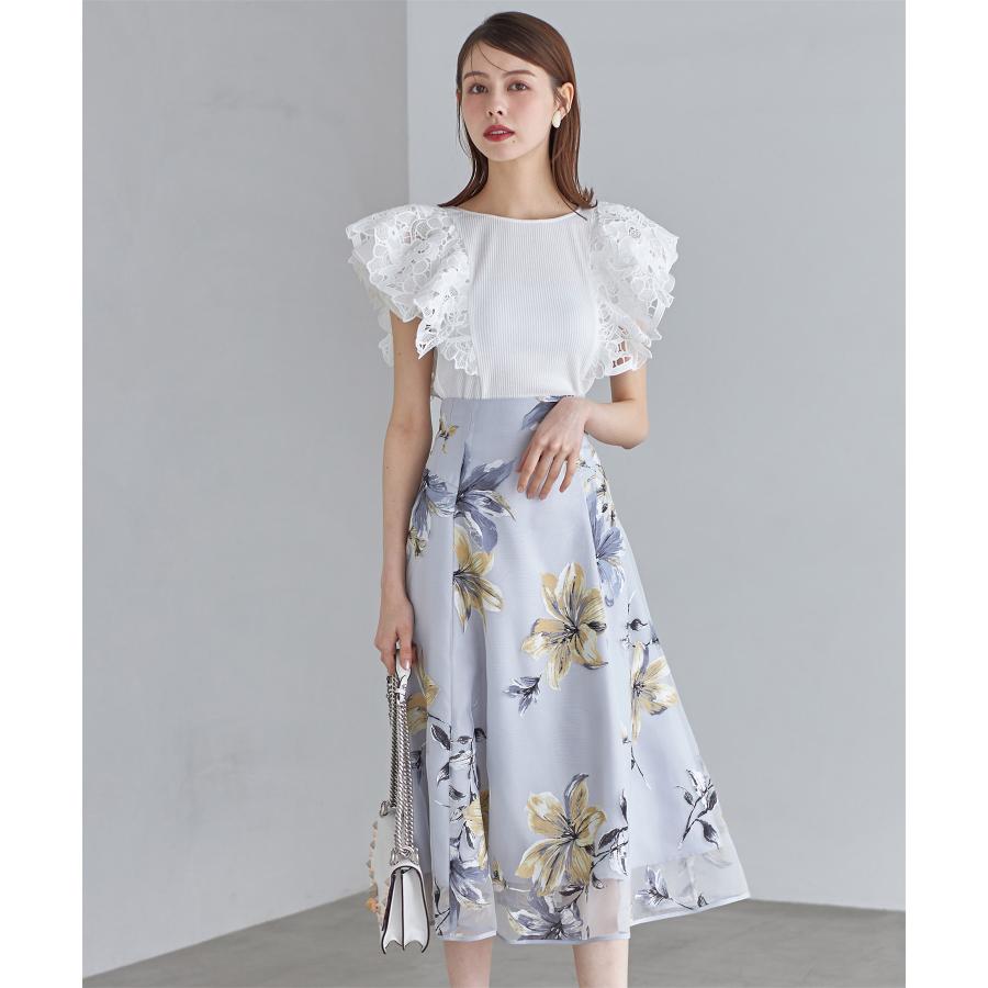 tocco closet レースフリル切り替えリブカットプルオーバー