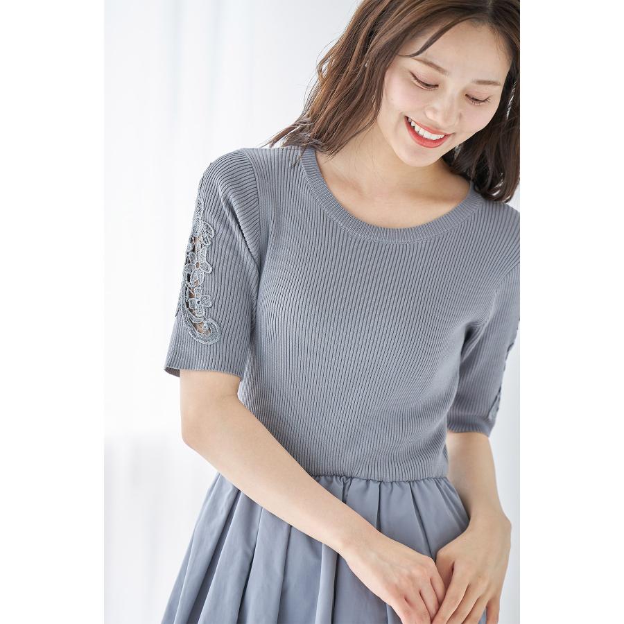 専用ページ tocco closet（トッコ クローゼット） フラワー刺繍スリーブリブニット