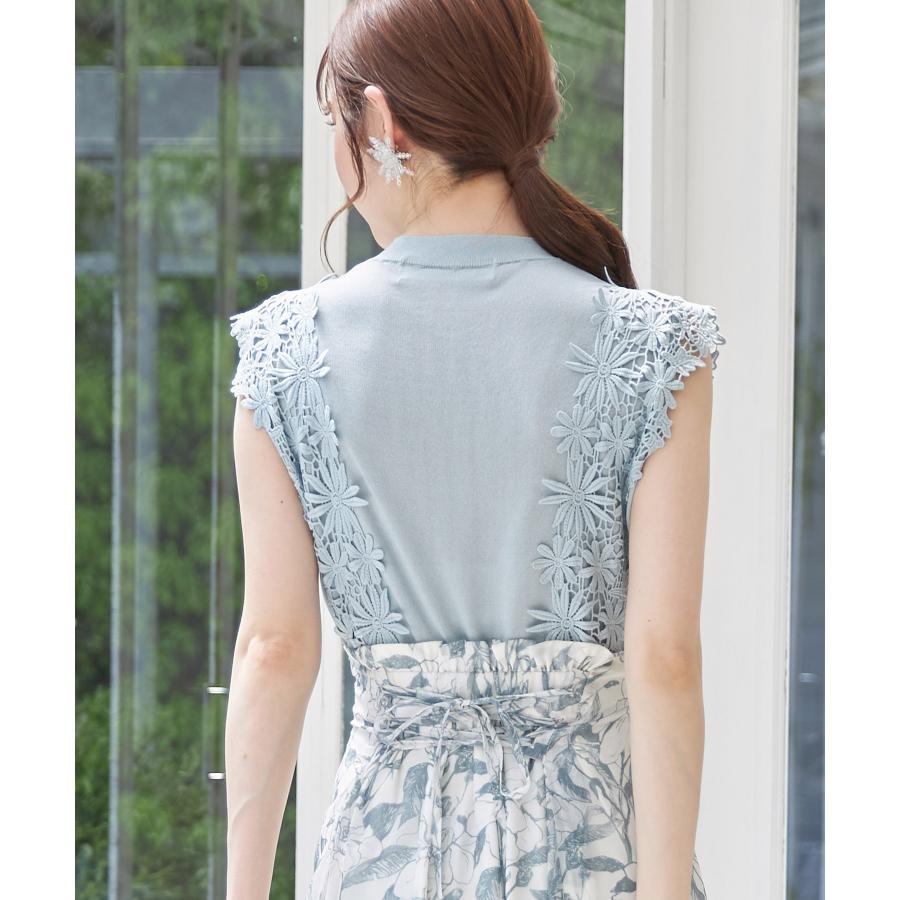tocco closet（トッコ クローゼット） ショルダーフラワーレースニット