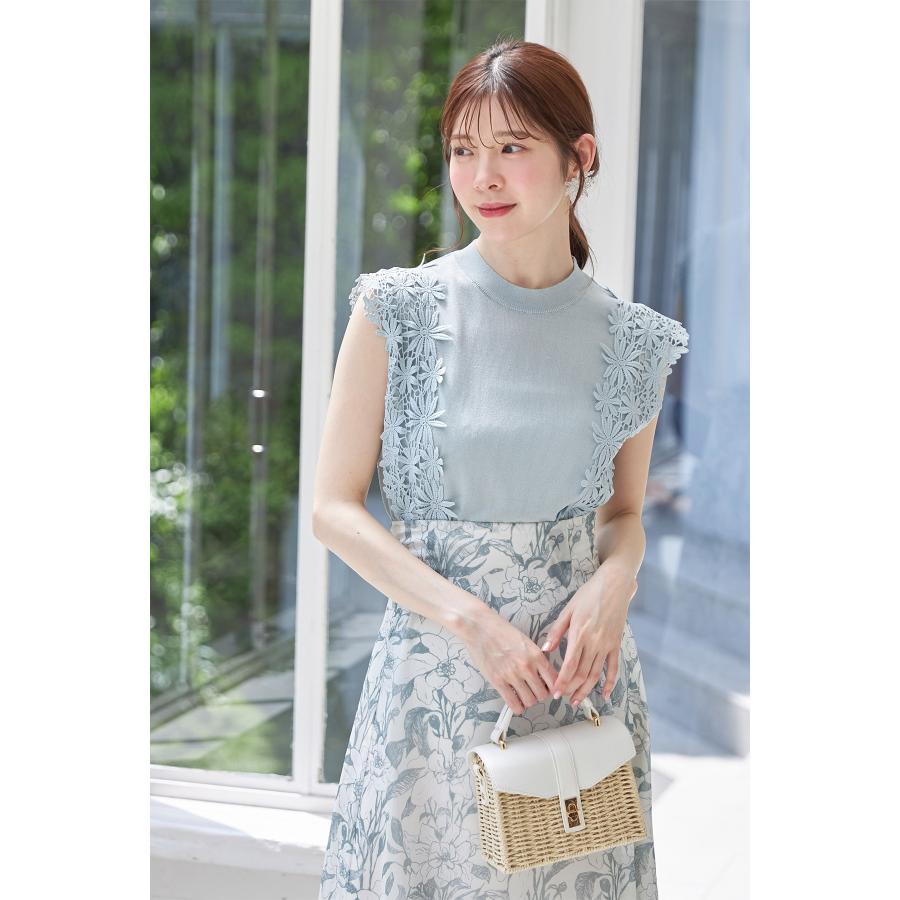 tocco closet ショルダーフラワーレースニットプルオーバー
