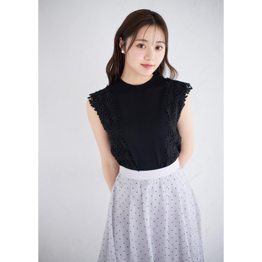 tocco closet（トッコ クローゼット） ショルダーフラワーレースニット