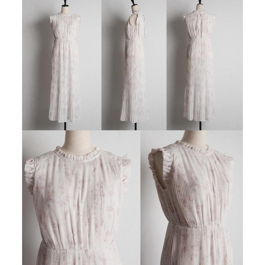 Selkie リボン付きフラワープリントシフォンワンピース tocco closet