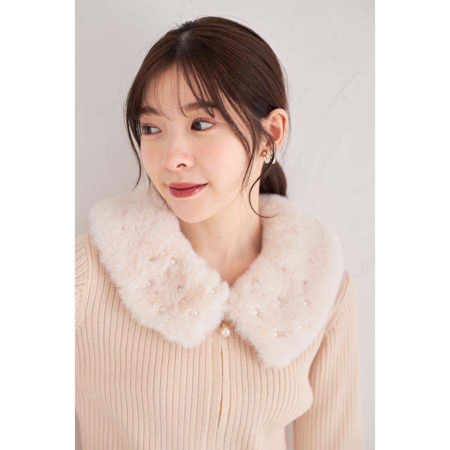 tocco closet（トッコ クローゼット） 取り外し可能なファー付きパール