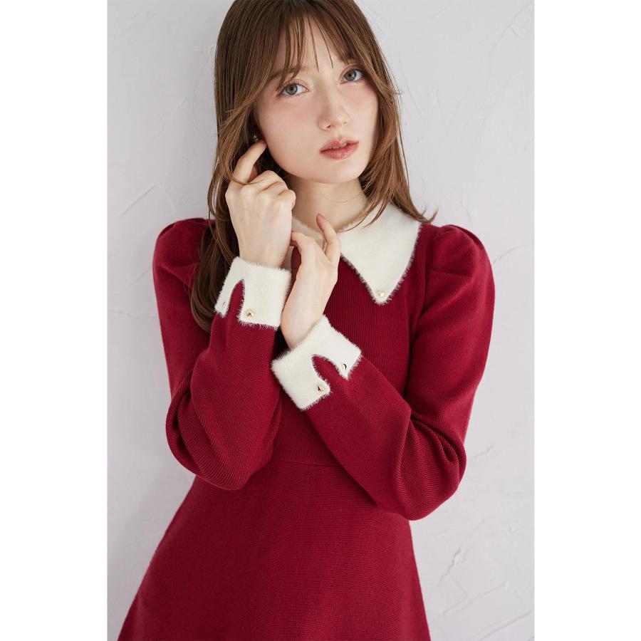 tocco closet（トッコ クローゼット） 襟付き配色シャギー切り替え