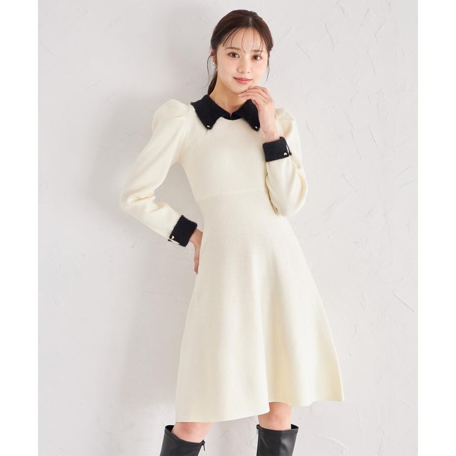tocco closet（トッコ クローゼット） 襟付き配色シャギー切り替え