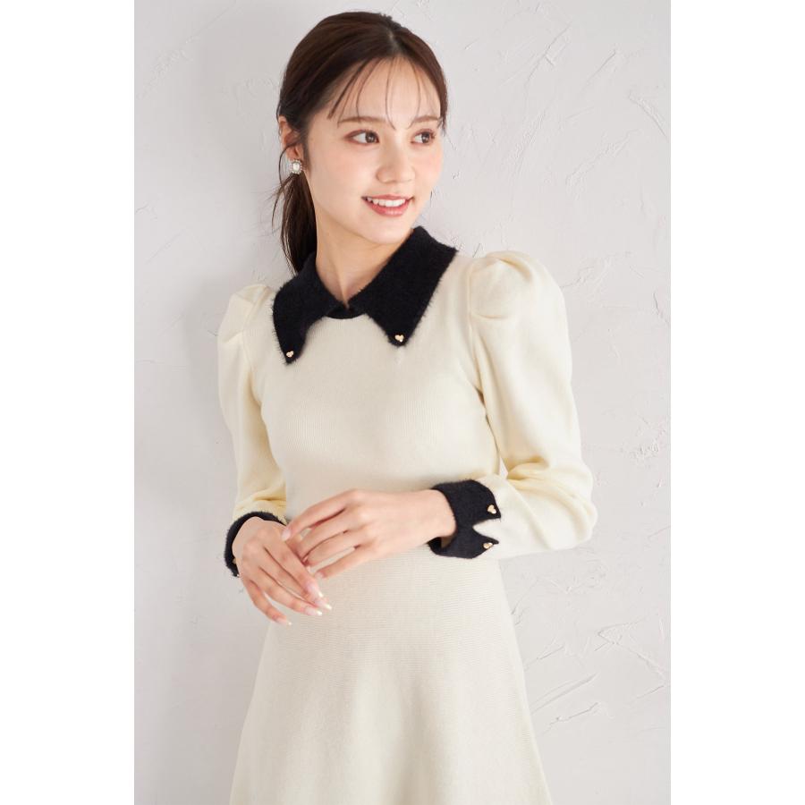 tocco closet（トッコ クローゼット） 襟付き配色シャギー切り替え
