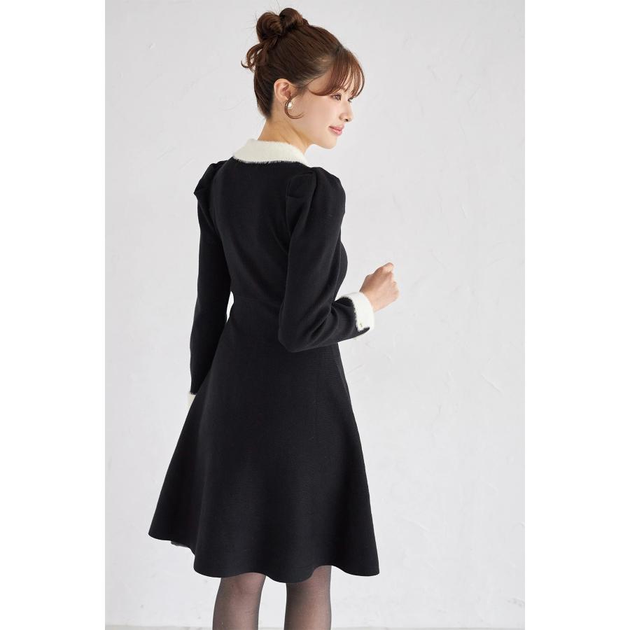 tocco closet（トッコ クローゼット） 襟付き配色シャギー切り替え
