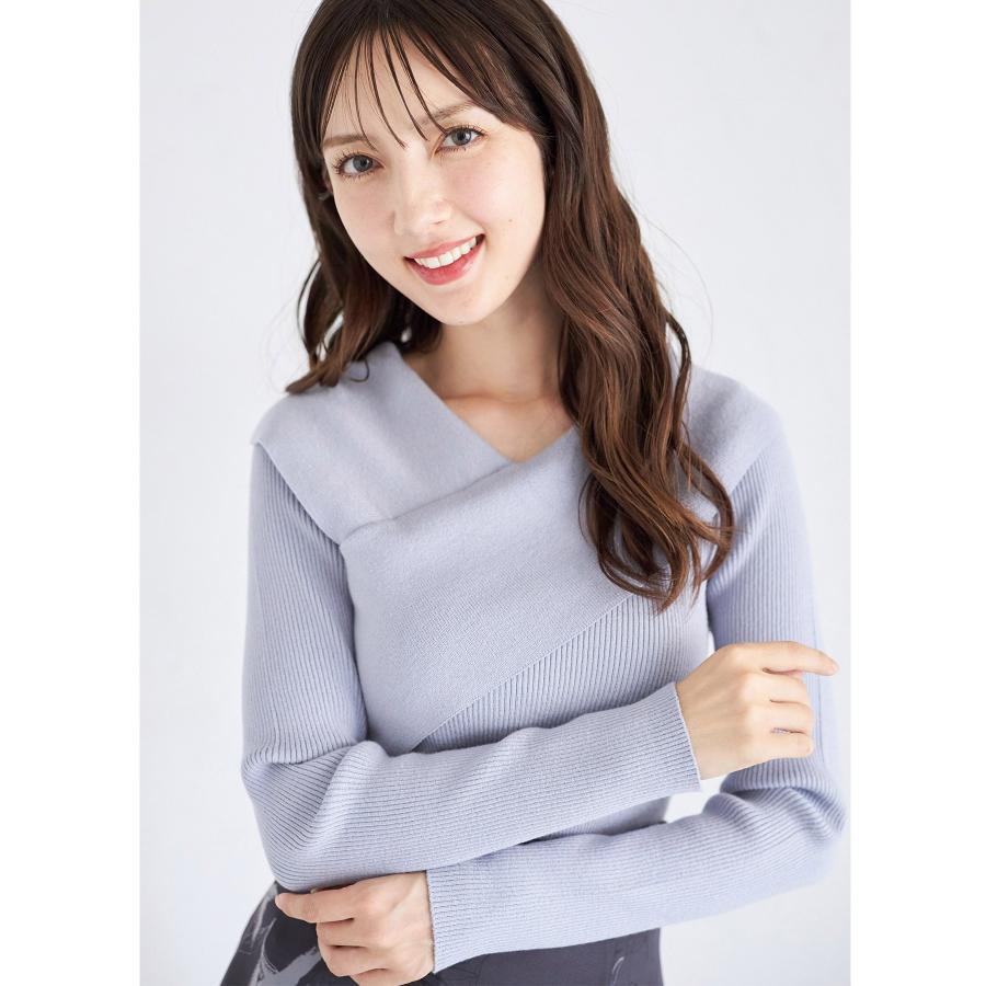 みーちょページ tocco closet（トッコ クローゼット） ラメ入りアシメリブニットプル