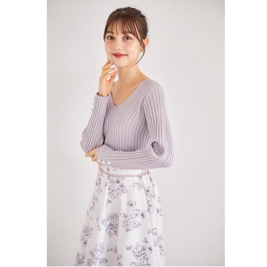 tocco closet（トッコ クローゼット） 袖口パール付きVネック