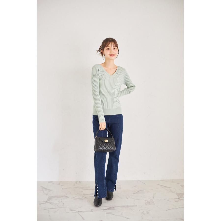 tocco closet（トッコ クローゼット） 袖口パール付きVネック