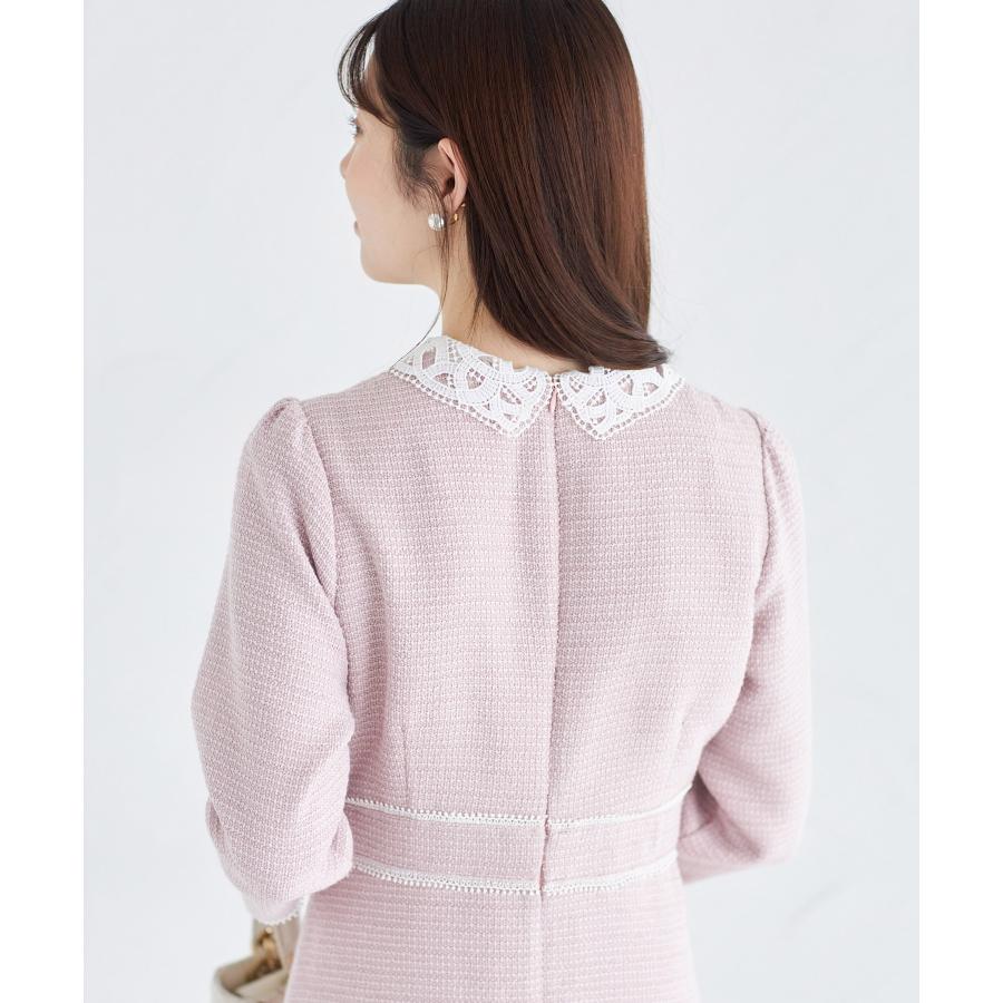 tocco closet 2WAYレース襟付きラインレース×ツイード tocco closet 2WAYレース襟付きラインレース×ツイード