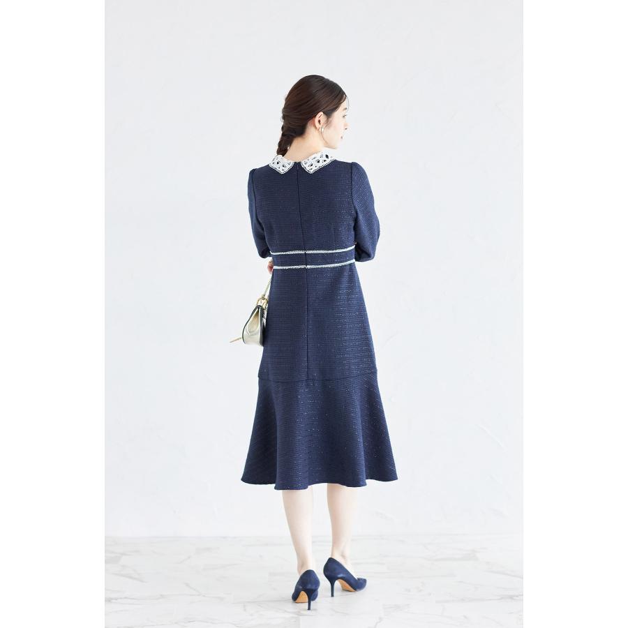 tocco closet 2WAYレース襟付きラインレース×ツイード tocco closet 2WAYレース襟付きラインレース×ツイード