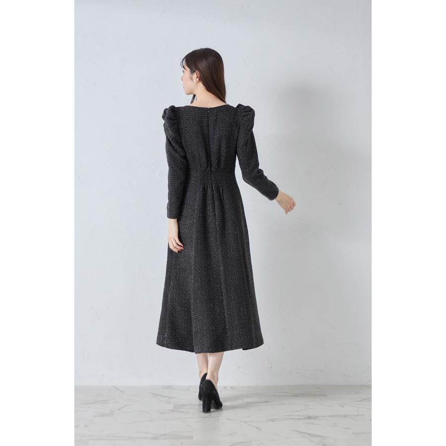 tocco closet パール飾り釦付きパワーショルダーラメツイード tocco closet パール飾り釦付きパワーショルダーラメツイード